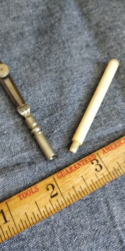 Vintage drafting Pen with white handle Bone?