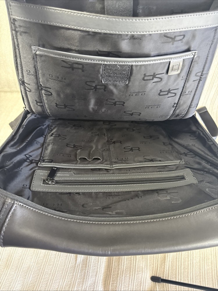 Samsonite Red Leather Laptop Backpack-Black