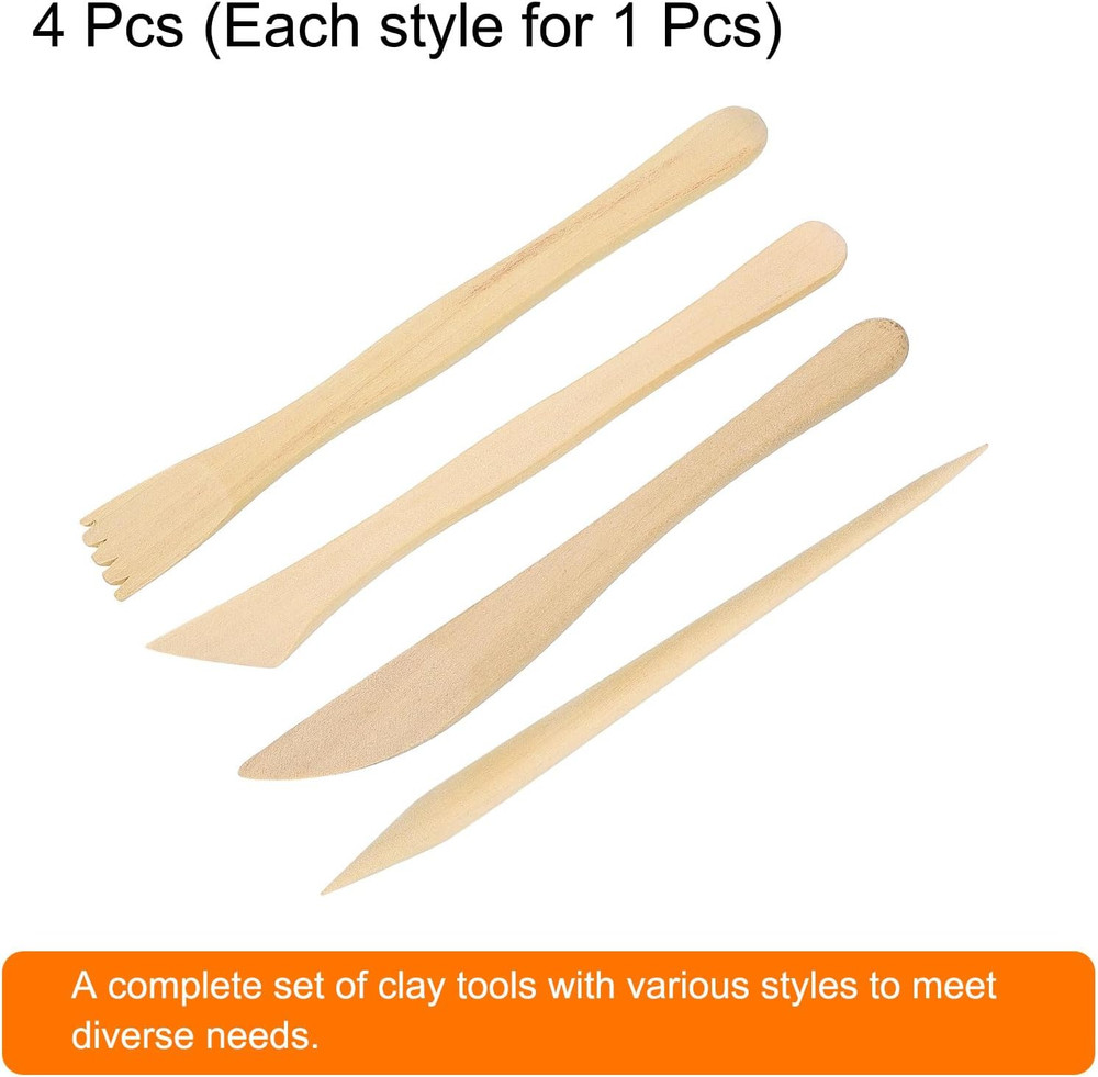 4Pcs Plastic Clay Tools Double-Headed Crafts Modeling Kit Clay Sculpting Tools P
