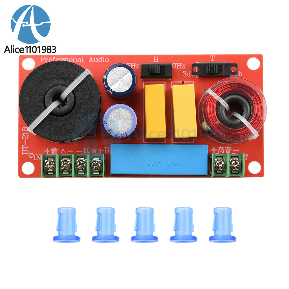 HiFi Bookshelf Speaker Crossover Adjustable 2-Way High Low Frequency Divider DIY