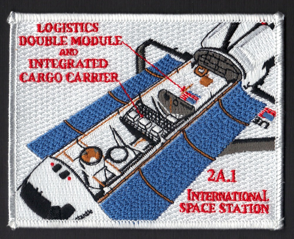ISS SHUTTLE LOGISTICS DOUBLE MODULE & INTEGRATED CARGO CARRIER 2A.1 NASA PATCH