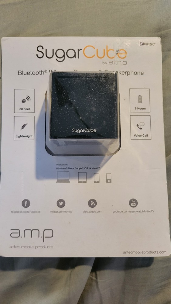 SugarCube Bluetooth 2" Wireless Speaker and Speakerphone  Black New