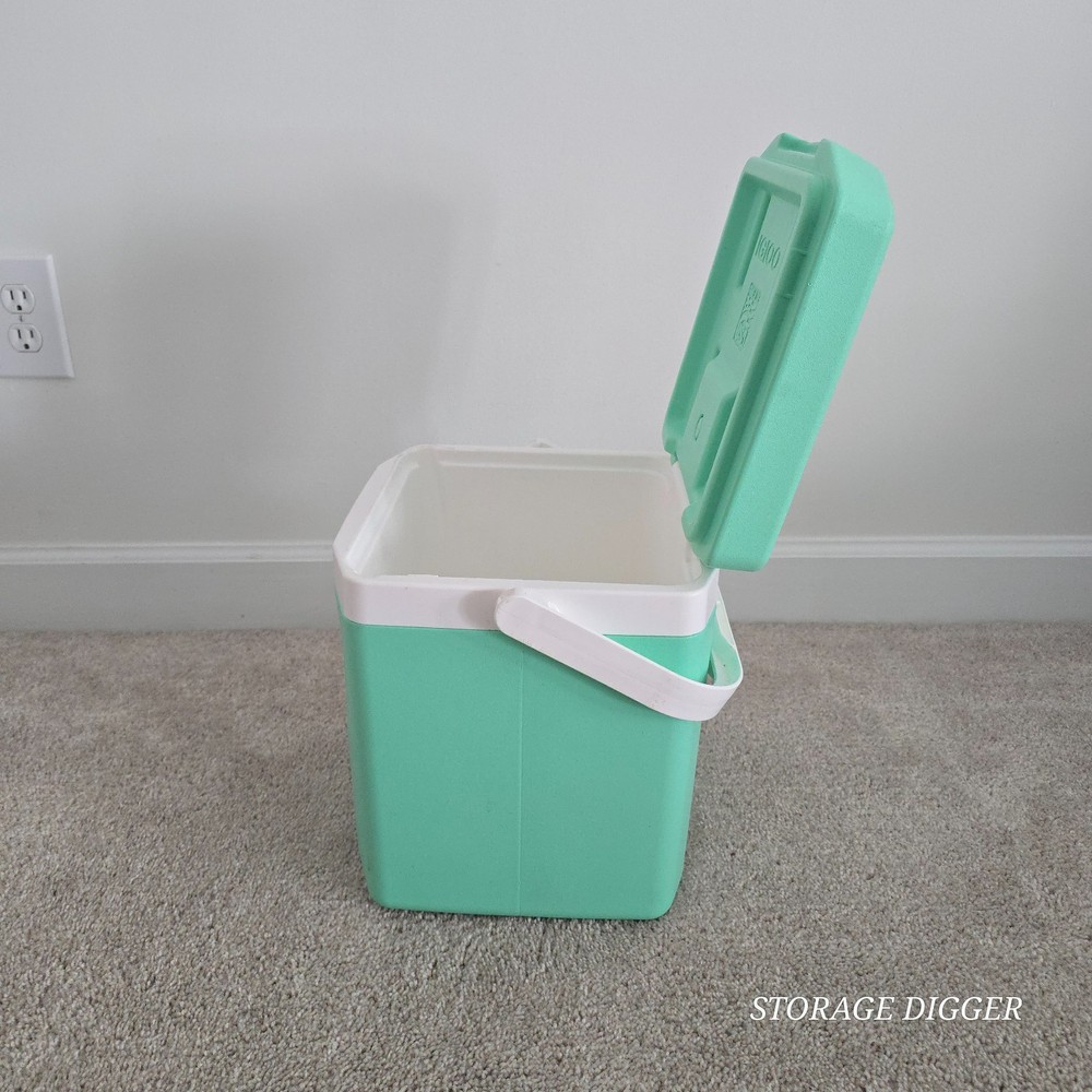 Igloo Cool 12 Quart Mint White Cooler Box, Easy Carry Handle, 18 Cans Capacity