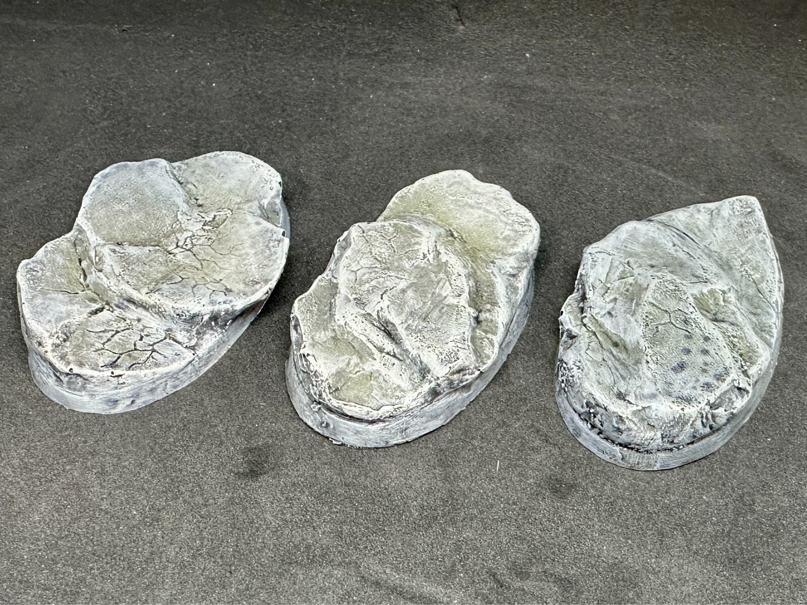 60mm Oval 60x35mm (3) Resin Base Slate v2 Scenic Rock Miniature Warhammer 40k
