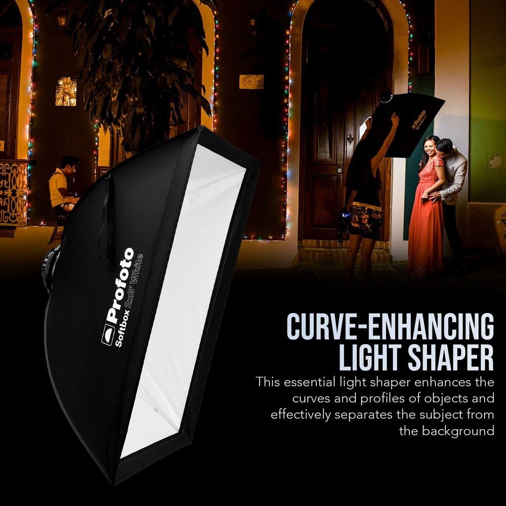 Profoto 1x4 Feet Rectangular White Interior Softbox Strip and Softgrid Bundle