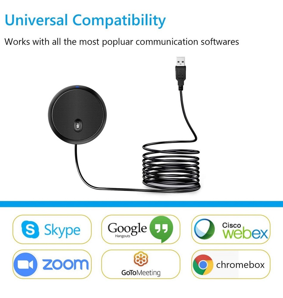 USB Omnidirectional Conference Microphone Plug & Play Upgraded
