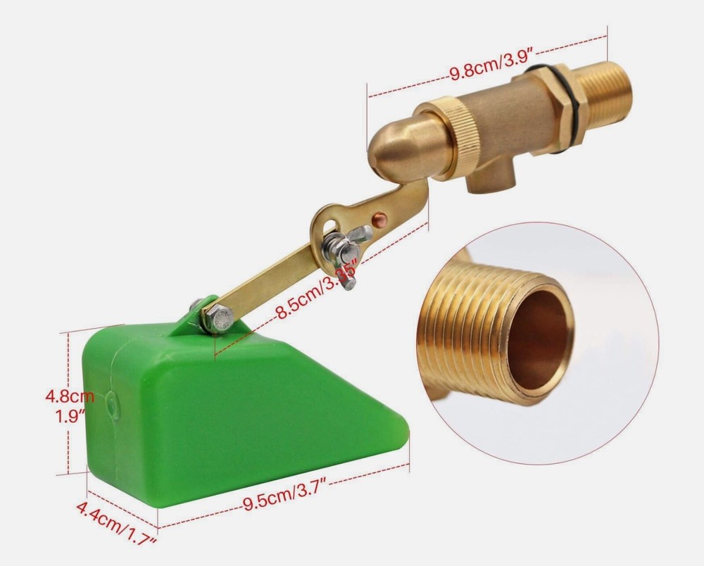 1/2 Inch Brass Valve with Plastic Float Water Float Valve with Adjustable