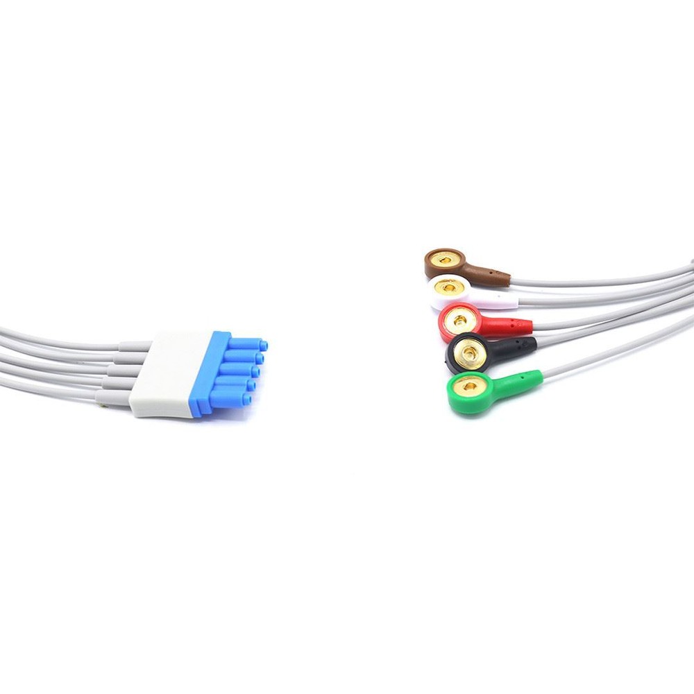 Philips M1644A ECG Compatible Leadwire 5 Leads - Snap