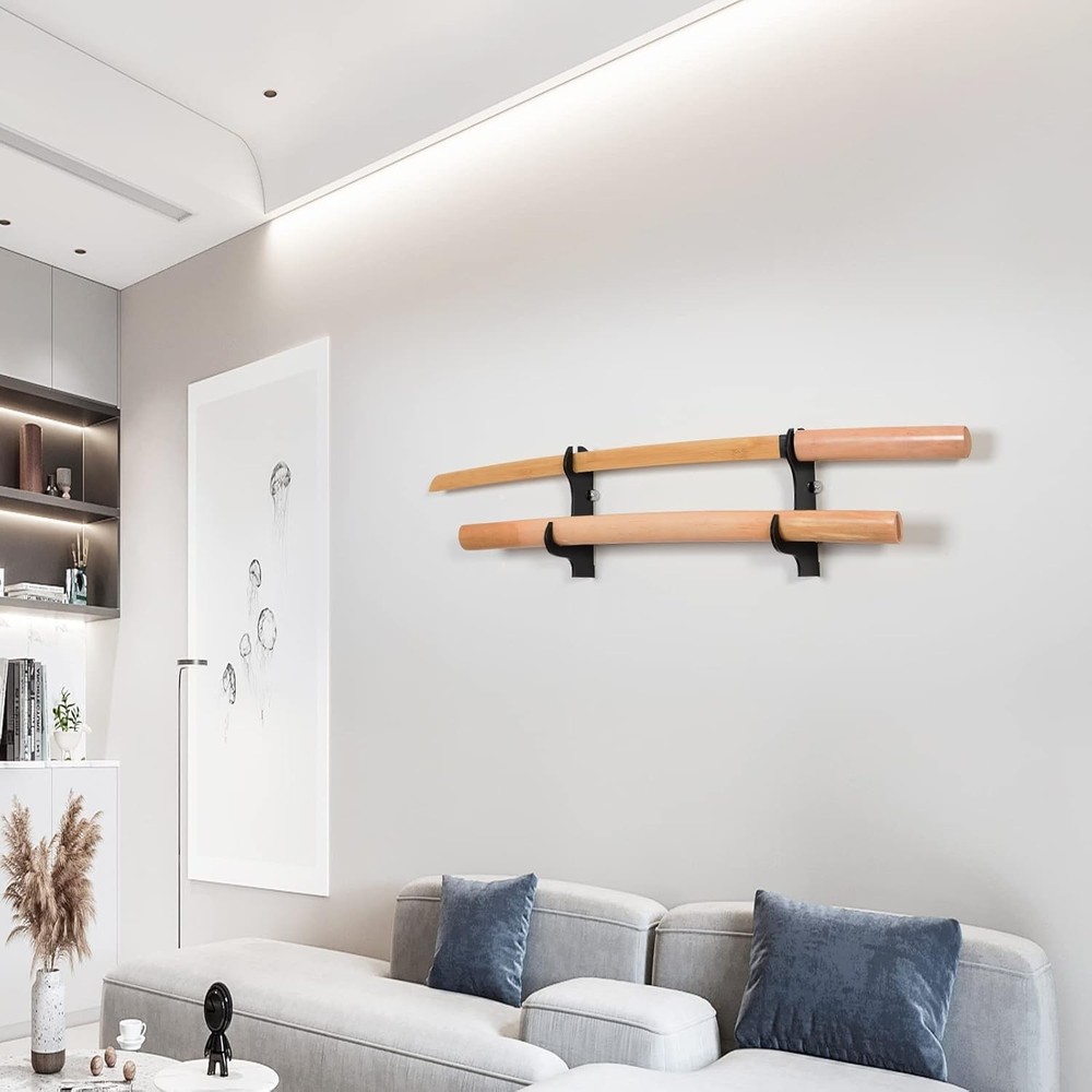 Durable Black Plexiglass Katana Wall Mount - Easy Installation & Stylish Display