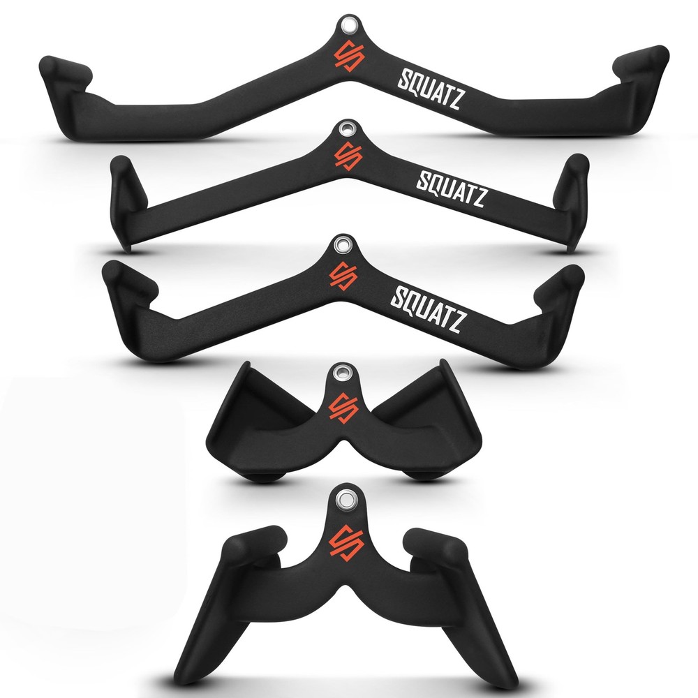 SQUATZ Lat Pulldown Attachments, T-bar, V-bar, Pulley Cable Attachments, Bice...