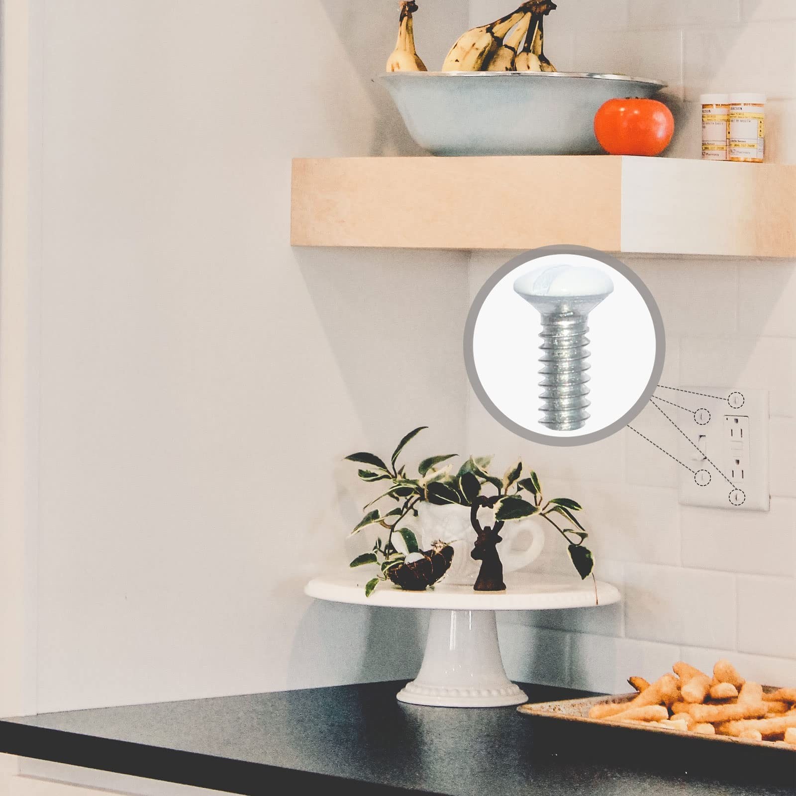 Wall Plate Screws 100 pcs White Outlet Screws 3/8" Long 6-32 Thread Light Ele...