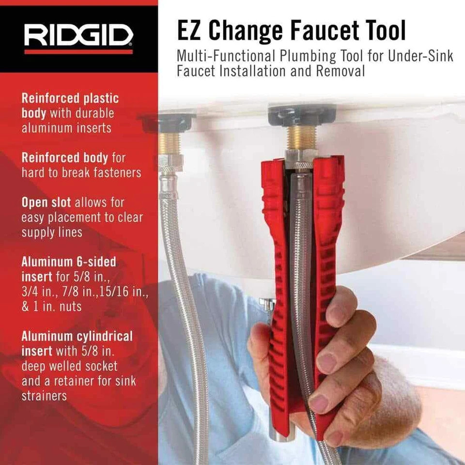 RIDGID EZ Change Plumbing Wrench Faucet Installation and Removal Tool