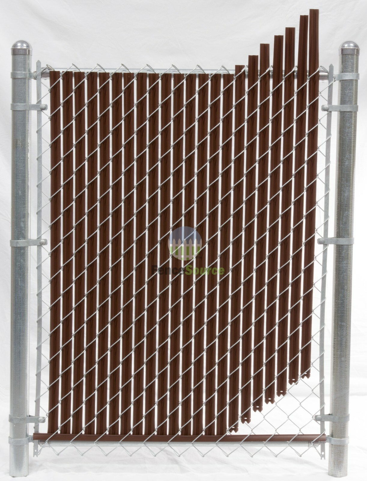 5 ft High Brown Wave Slat™ Single Wall Privacy Chain Link Fence Slats