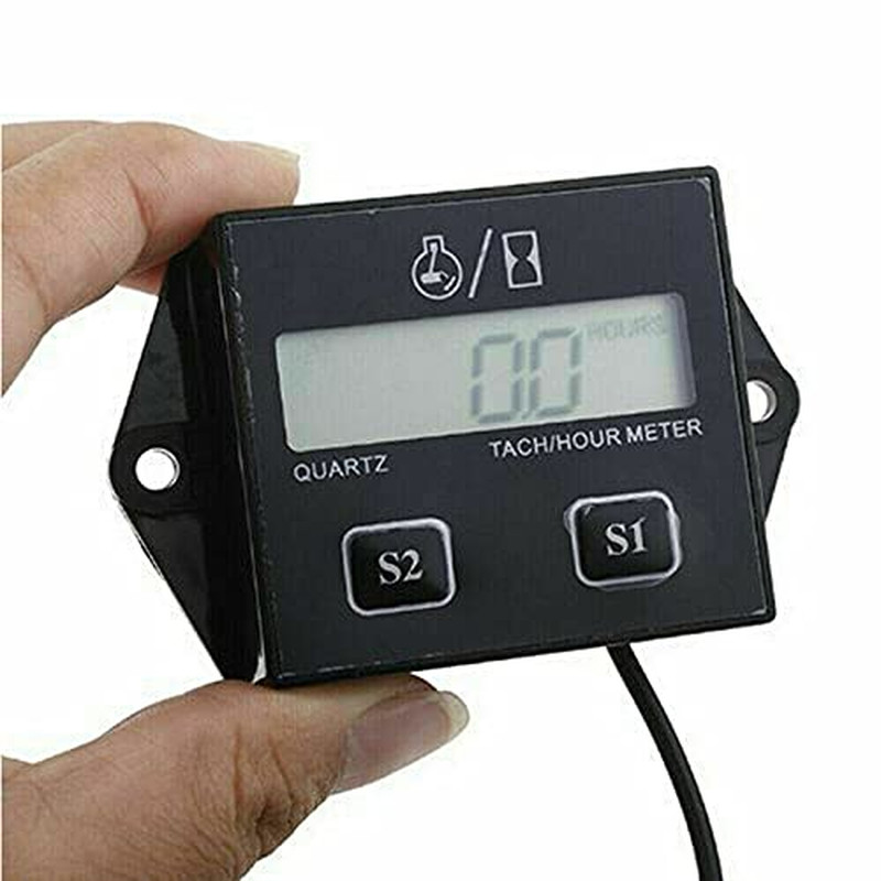 1Pcs Tiny Tach Digital Hour Meter/Tachometer for Marine Spark Mower Engine Motor