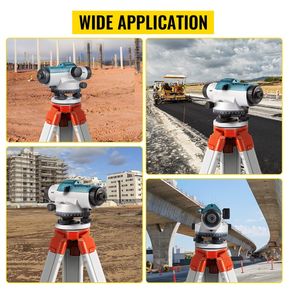 VEVOR Automatic Optical Level 26X Optical Level Kit Waterproof w/Compensator