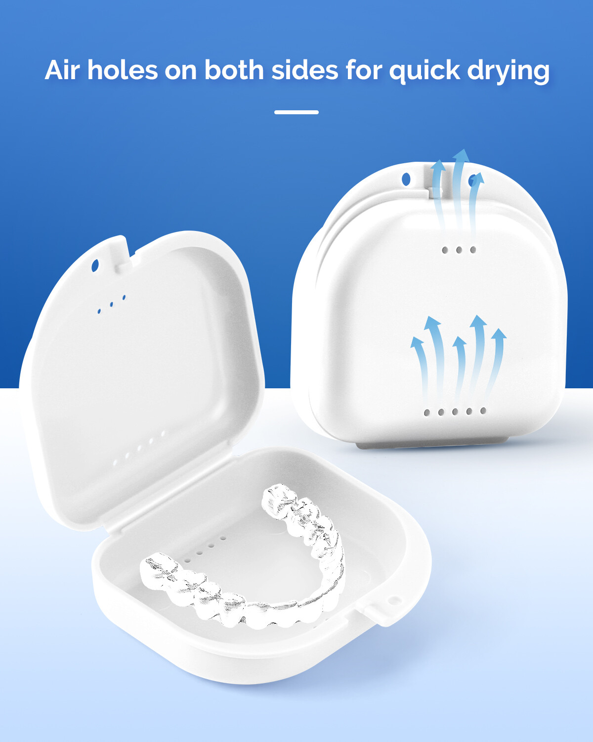 JMU Retainer Case with Vent Holes Storage Mouth Guard Case w/ Tight Snap Closure