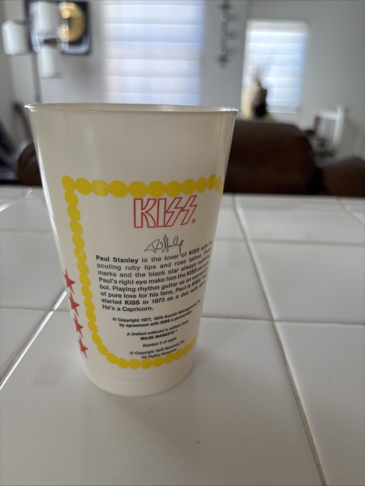 Kiss 1978 Paul Stanley Majik Markets Cup 2 Of 8 Ex Condition Aucoin