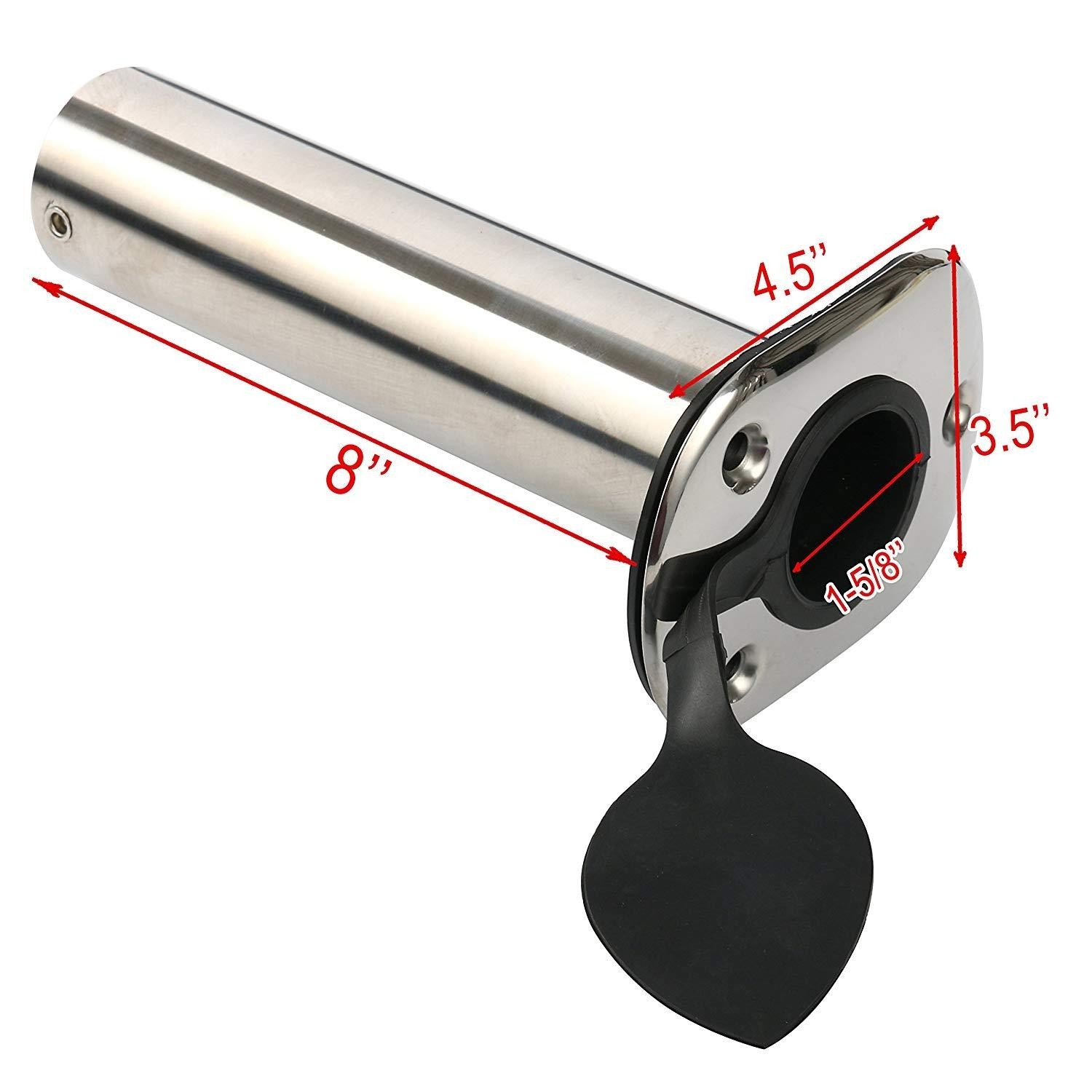 Amarine Made 4 Pack 90 Degree Boat Marine Stainless Steel Fishing Rod Holder