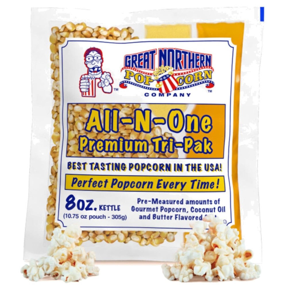 8oz Popcorn Kernels 24 Case - Great Northern Popcorn Packets