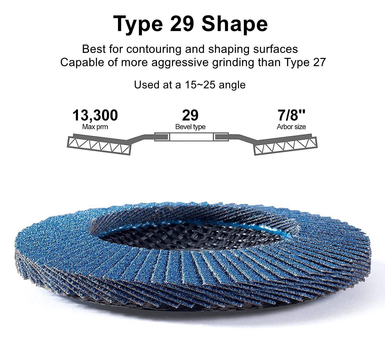 40PCS 4-1/2" Zirconia Flap Disc 40 Grit Angel Grinder Sanding Grinding Wheels