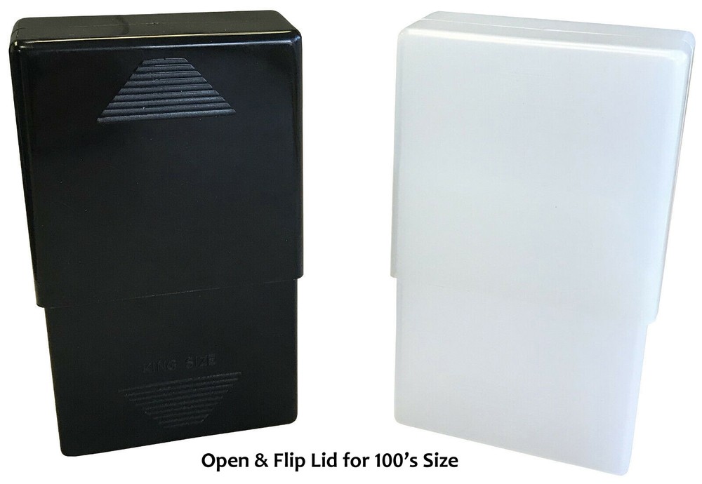 Black Crush-Proof Plastic 2 Piece Cigarette Case For King & 100s - 3203