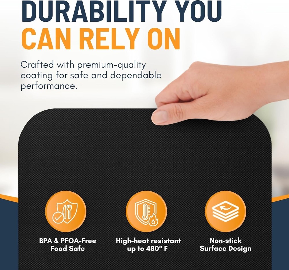 Versatile Reusable Toaster Liners 2 Pack - Simple Cleanup & Cooking Efficiency