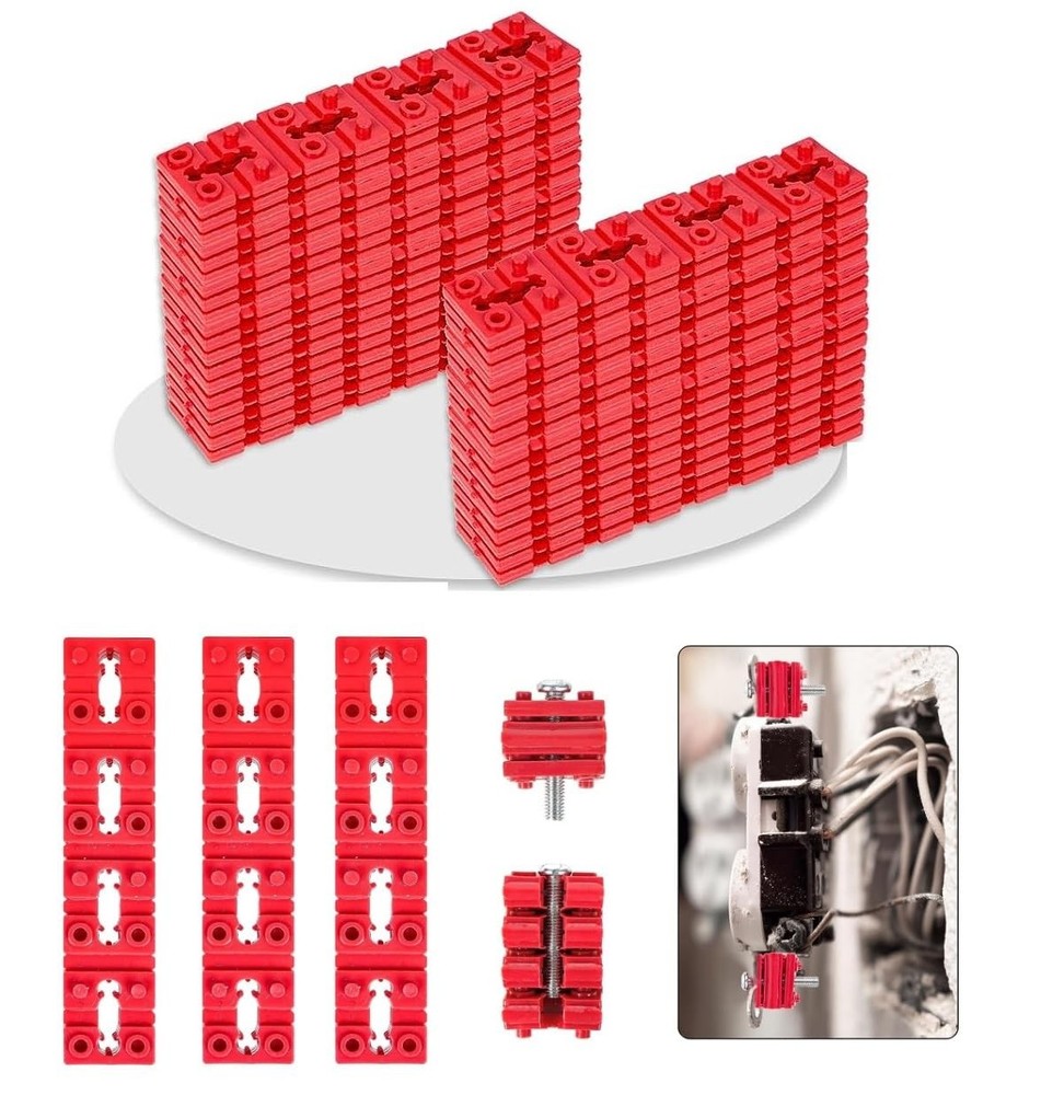 100pcs Outlet Spacers for Electrical Box, Shims Red