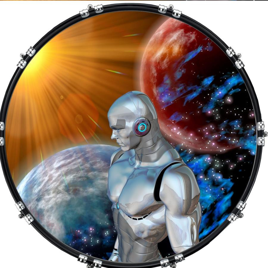 20" Custom Bass Kick Drum Front Head Skin Graphical Android 1