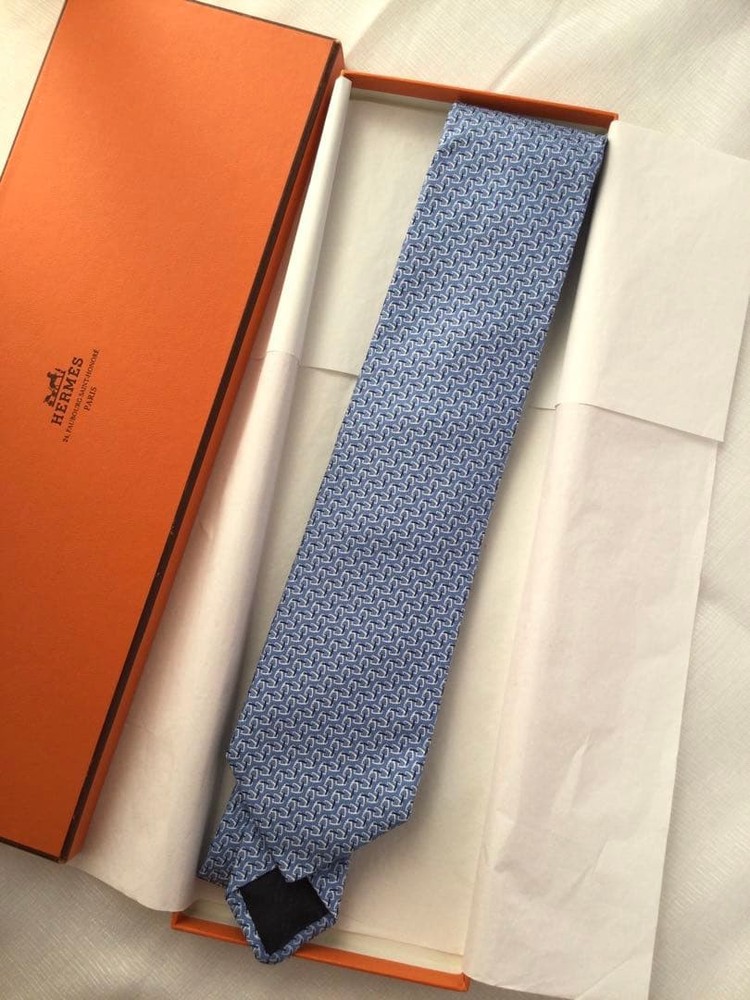 HERMES Tie Light Blue