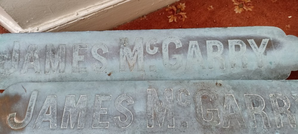 Old Brass Shop Window Protection Bars/ Avertising.