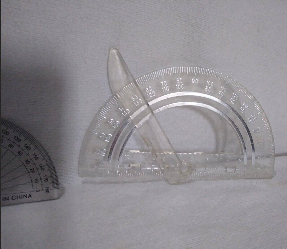 Drawing Graphing Drafting Craft Tool Template 3Pc Triangle Protractor 180 Angle