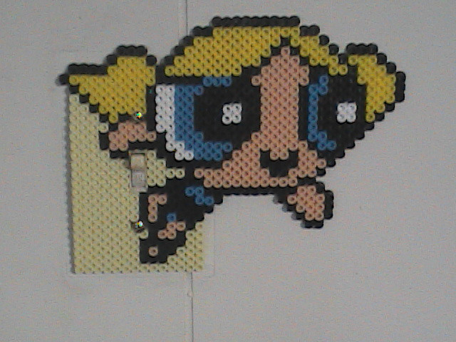 Blossom Perler Bead Light Switch Cover