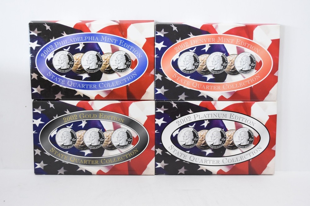 2002-P&D State Quarters Collection 4 Sets Included (otx706)