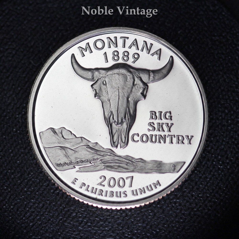 2007 S Proof Montana State Quarter - From a Clad Proof Set