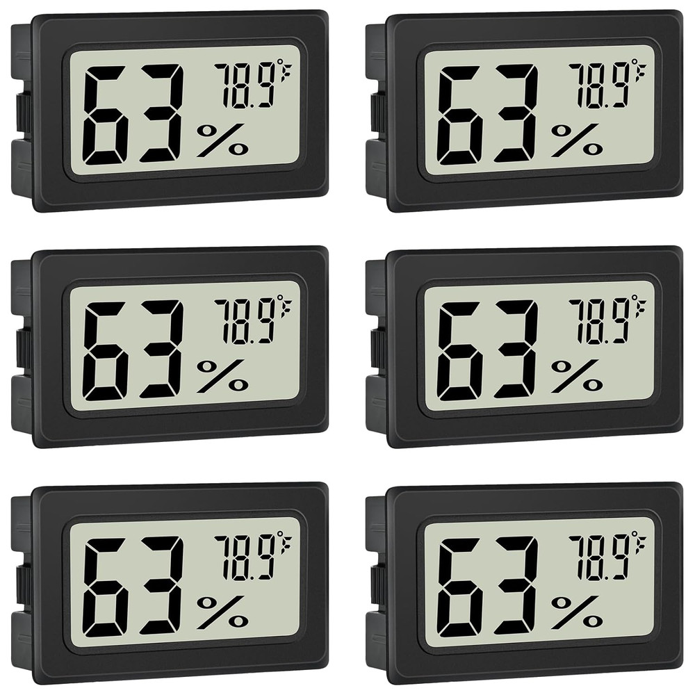 Humidity Meter Indoor Thermometer 6-Pack Mini Digital Thermometer Hygrometer Ind
