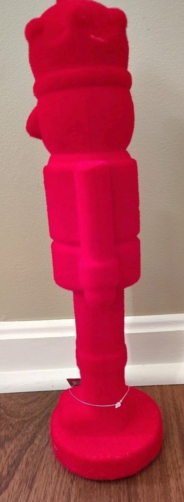 Flocked Nutcracker Decoration 16" by Ashland Red - Tabletop - Christmas