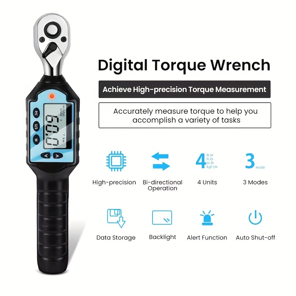 1/4" 3/8" 1/2" MINI Digital Torque Wrench Torque Spanner Hand Tools Bicycle Car