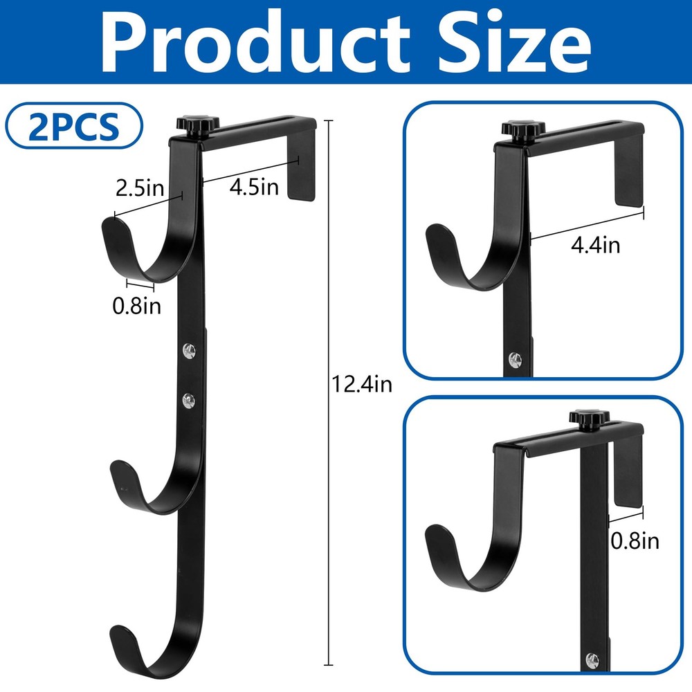 2 Pcs Three-layer Pool Fence Hooks for Pool Equipment, Adjustable Pool Pole H...