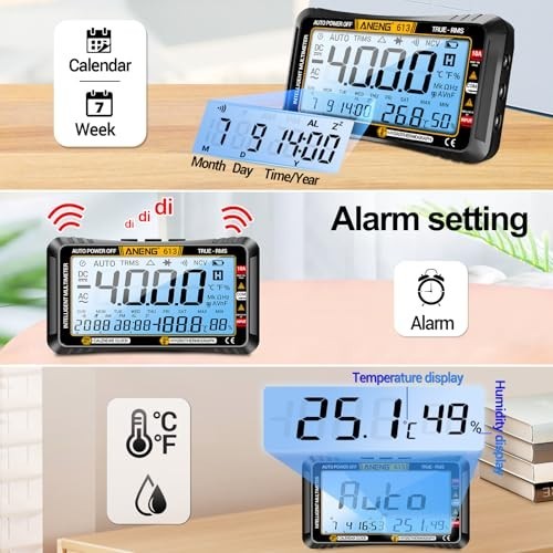 Digital Multimeter 4000 Counts Auto Ranging TRMS AC DC Voltage Tester Ohm Meter