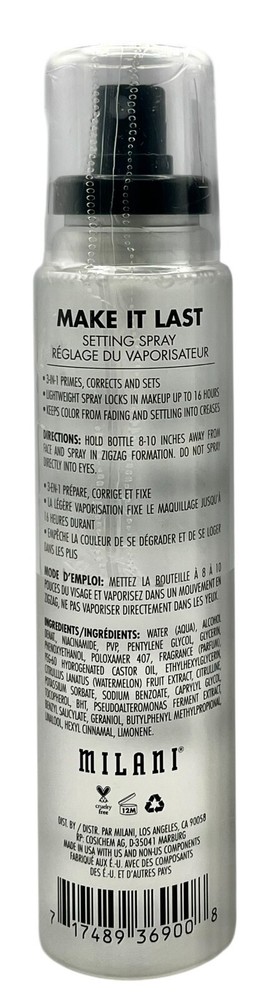 Milani Make It Last Setting Spray Jumbo Size 6 fl oz