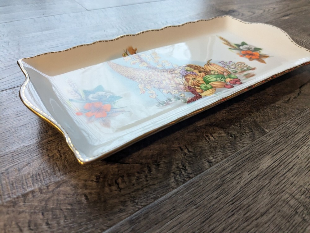 Cookie Tray Serving Platter THANKSGIVING Theme By E. Leonor