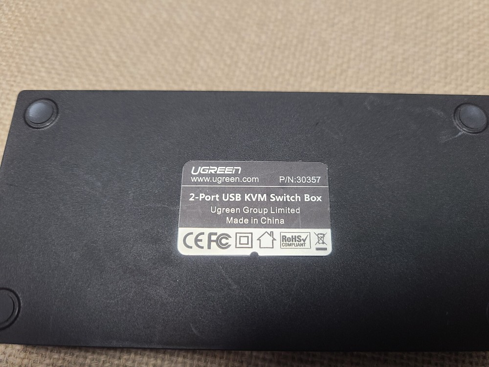 UGREEN 30357 2 Port USB KVM Switch Box Tested Working Clean