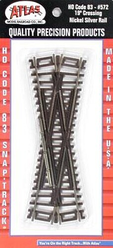 Atlas Code 83 19 Degree Crossing - HO Scale Nickel Silver Model Train Track