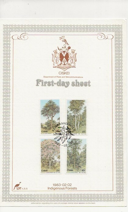 Ciskei First Day Sheet  - Indigenious Forests - 1983 (CW99)