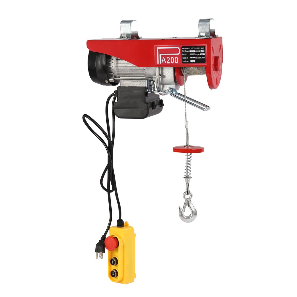 440LBS Electric Hoist Winch Engine Crane with Remote Control 110V