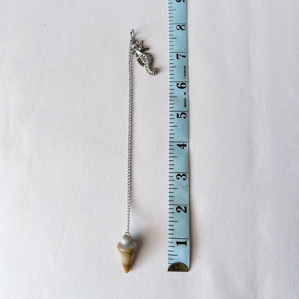 Agate Pendulum Seahorse Charm Gemstone Divination Dowsing