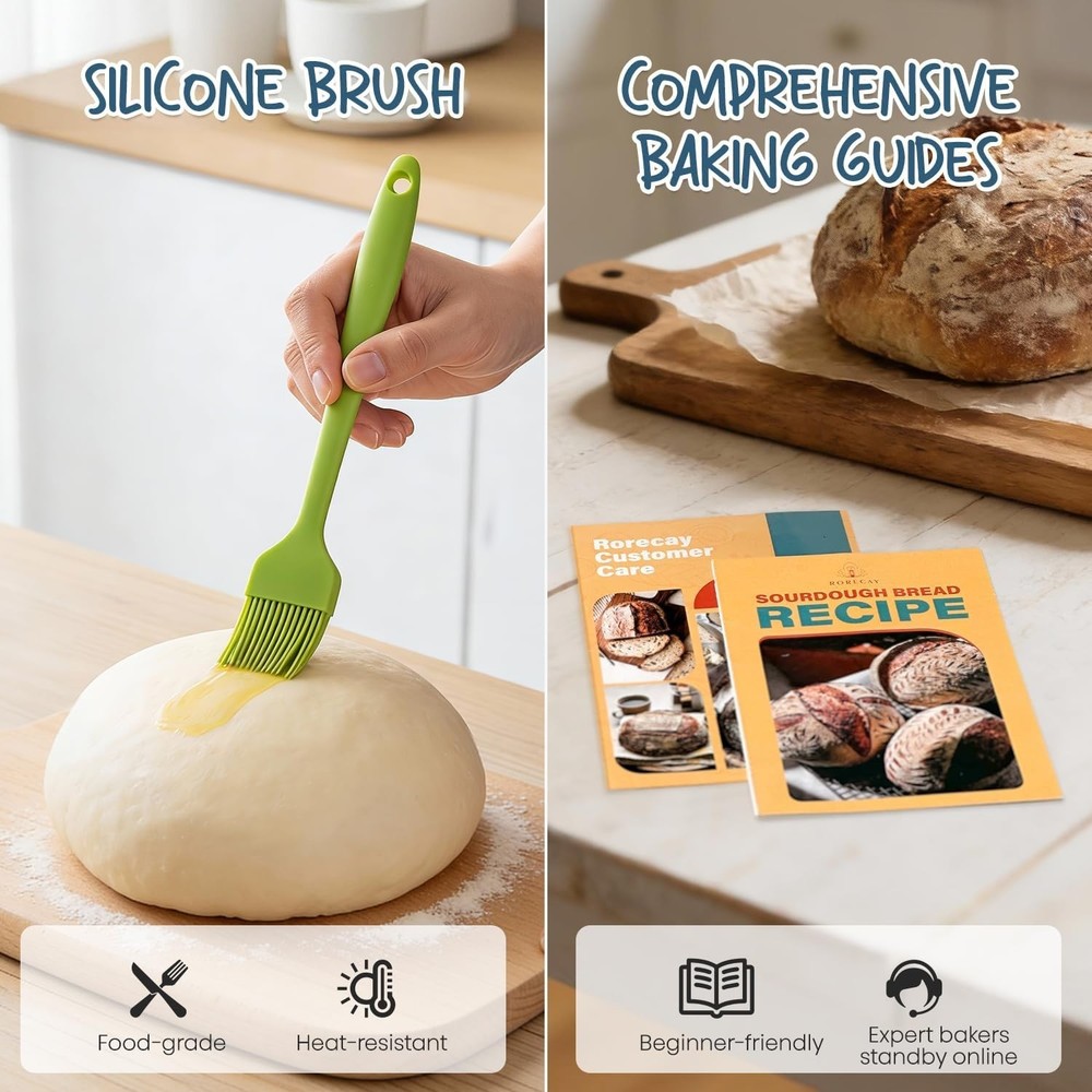 Oval & Round Bread Banneton Set with Essential Tools