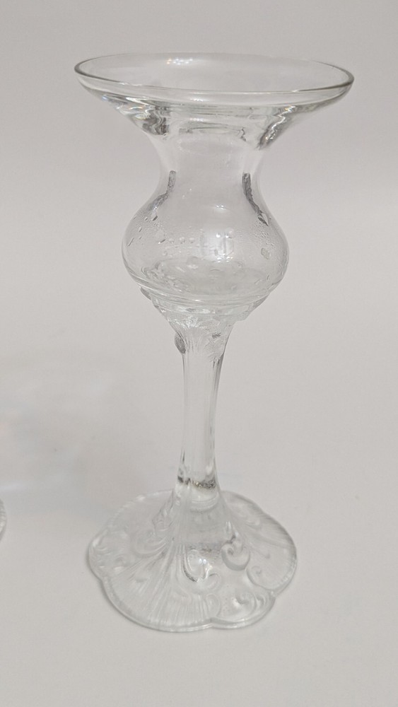 Vintage Patterned Glass Candle Holders