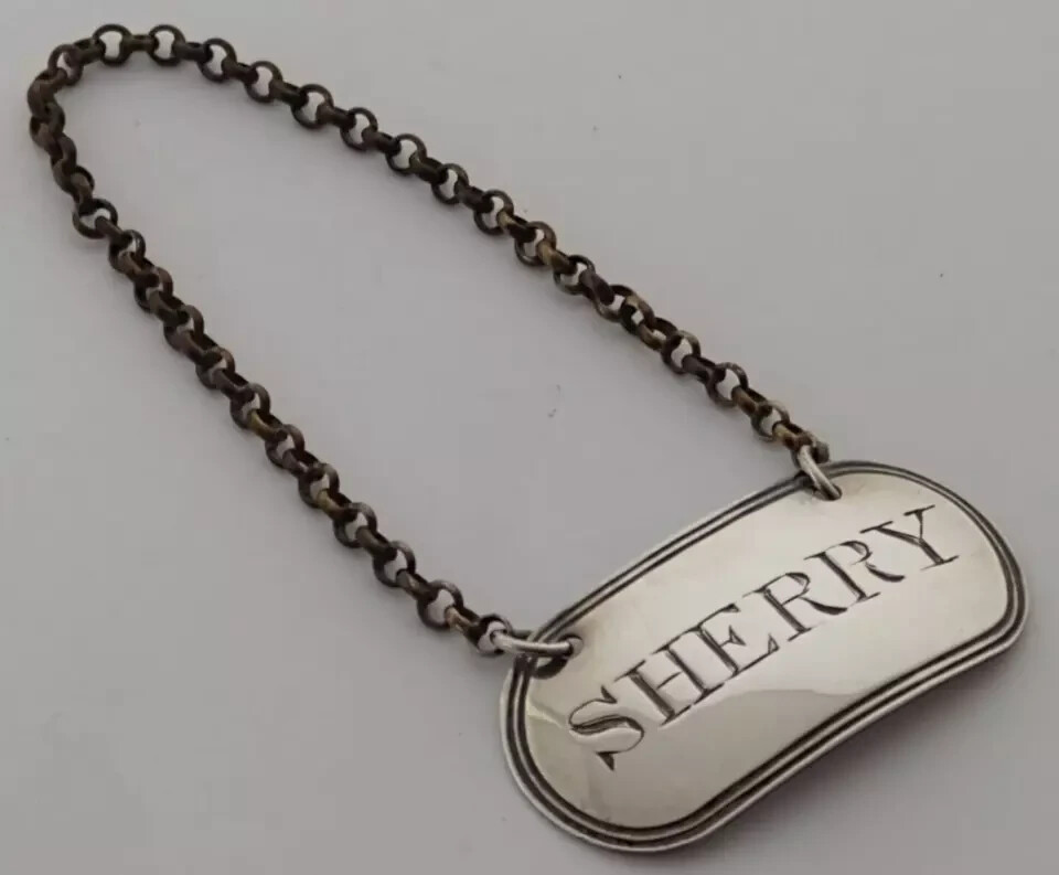 George III Solid Silver Wine Label - London 1818.