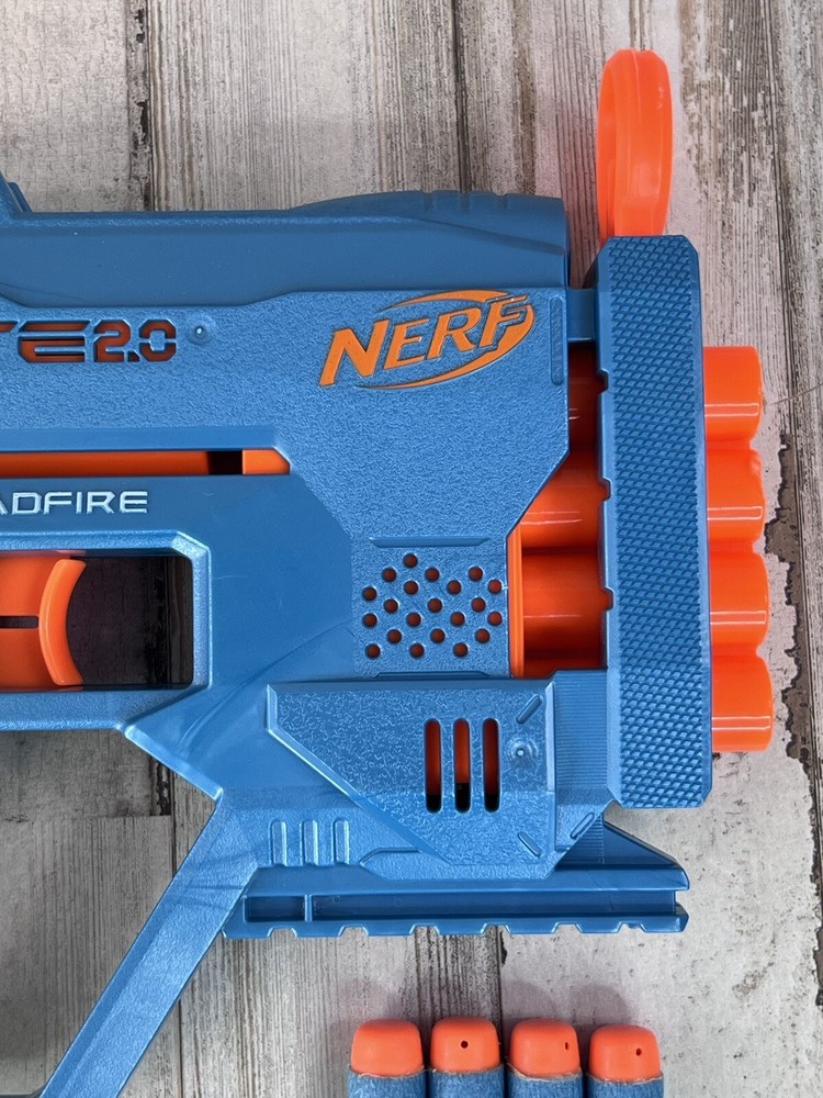 Nerf Elite 2.0 Quadfire C-2822B Tested And Working! Includes 5 blue darts!